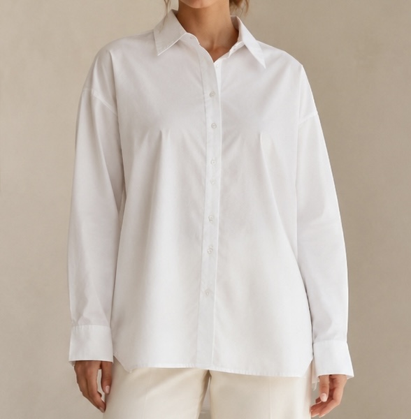 شومیز پوپلین زنانه سفید برند H&M