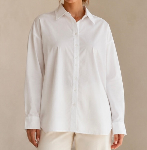 شومیز پوپلین سفید برند H&M